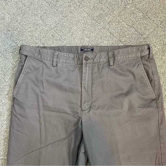 Lands' End Flannel Lined Comfort Waist Chinos Pants Mens Size 42X27 Gray - Picture 4 of 13